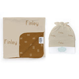 Personalized Swaddle & Hat Set | Golden Hues
