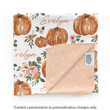 Personalized Swaddle Blanket | Autumn Floral (Cate & Rainn Design)