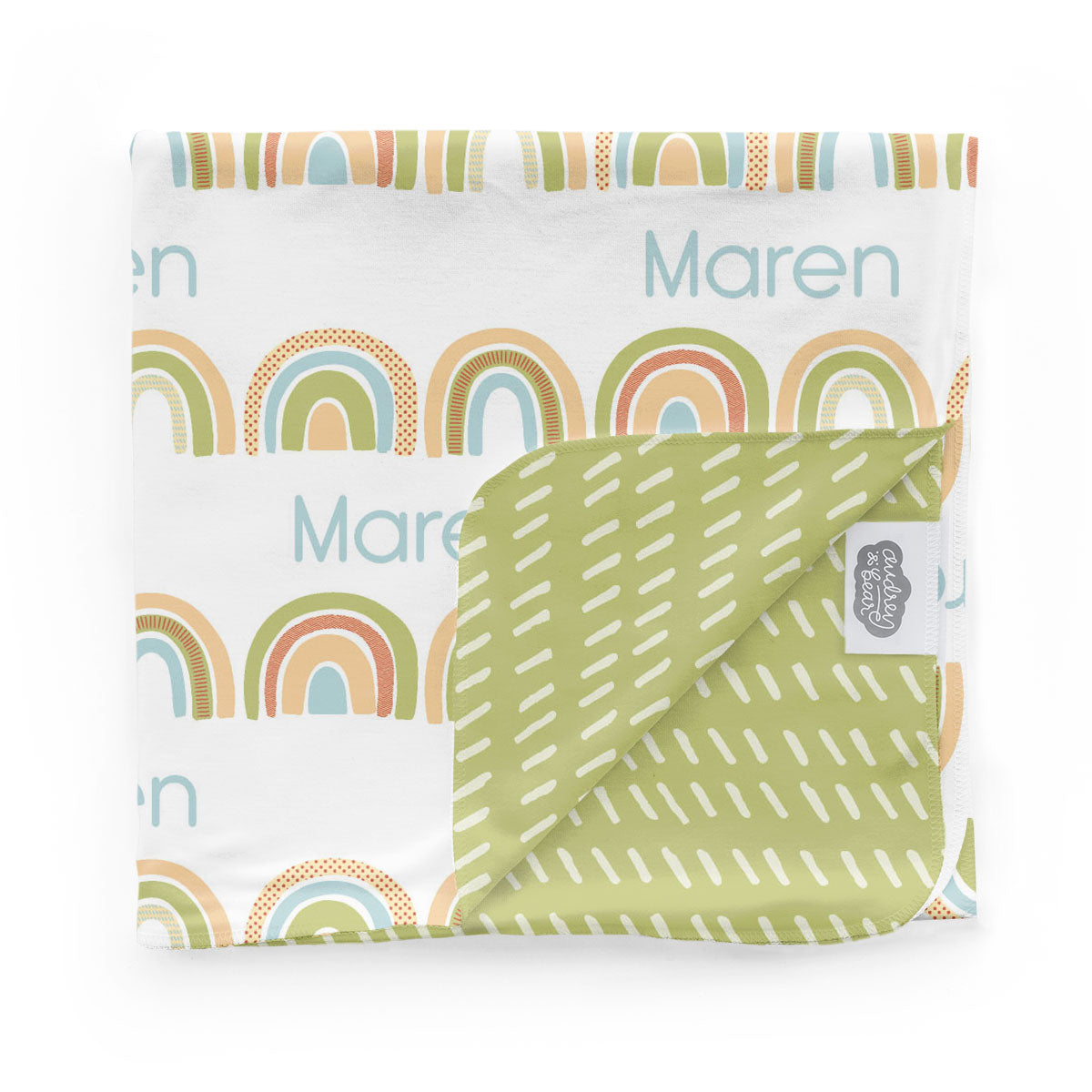 Personalized  Swaddle & Hat Set | Brilliant Rainbow