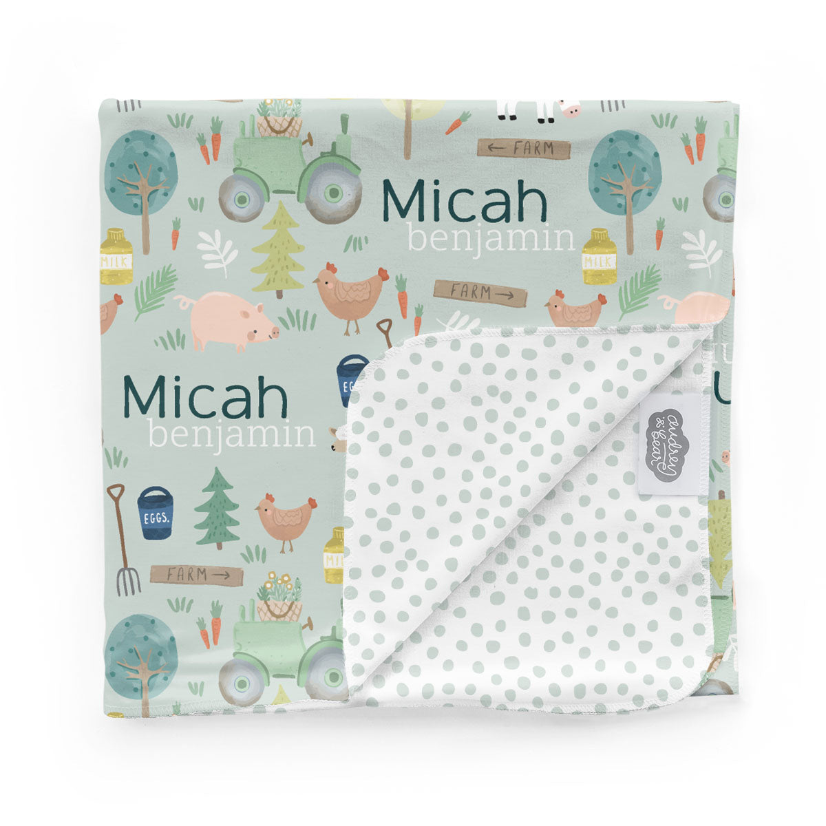 Personalized Swaddle Blanket | Farmyard