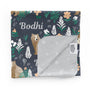 Personalized Swaddle Blanket | Forest Blues