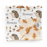 Personalized Swaddle Blanket | Hedgehog Forest