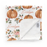Personalized Swaddle & Hat Set | Autumn Floral (Cate & Rainn Design)