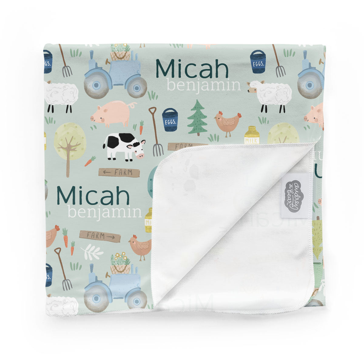Personalized Swaddle Blanket | Farmyard