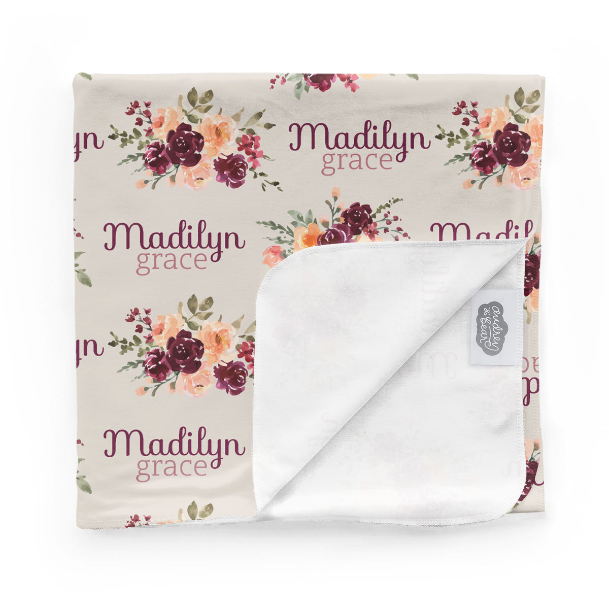 Personalized Swaddle & Hat Set | Harvest Floral