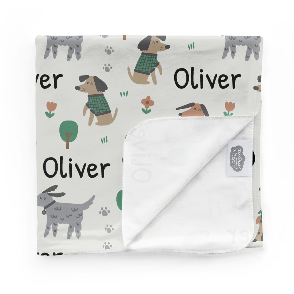 Personalized Swaddle & Hat Set | Puppy Love