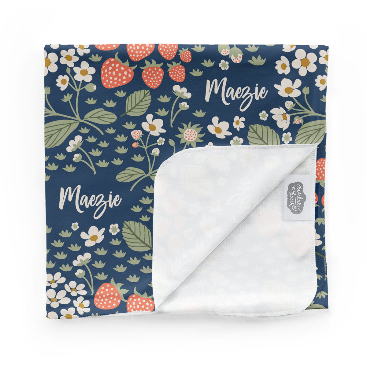 Personalized Swaddle Blanket | Strawberry Floral