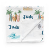 Personalized Swaddle Blanket | Wave Rider