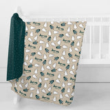 Personalized Swaddle Blanket | Evergreen Frost