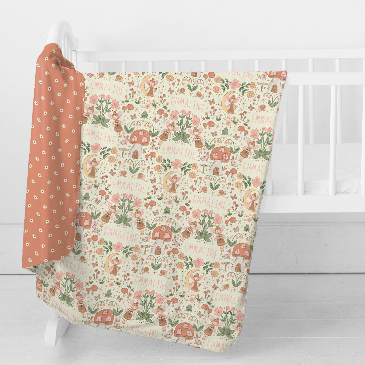 Personalized Swaddle Blanket | Fairyland Garden