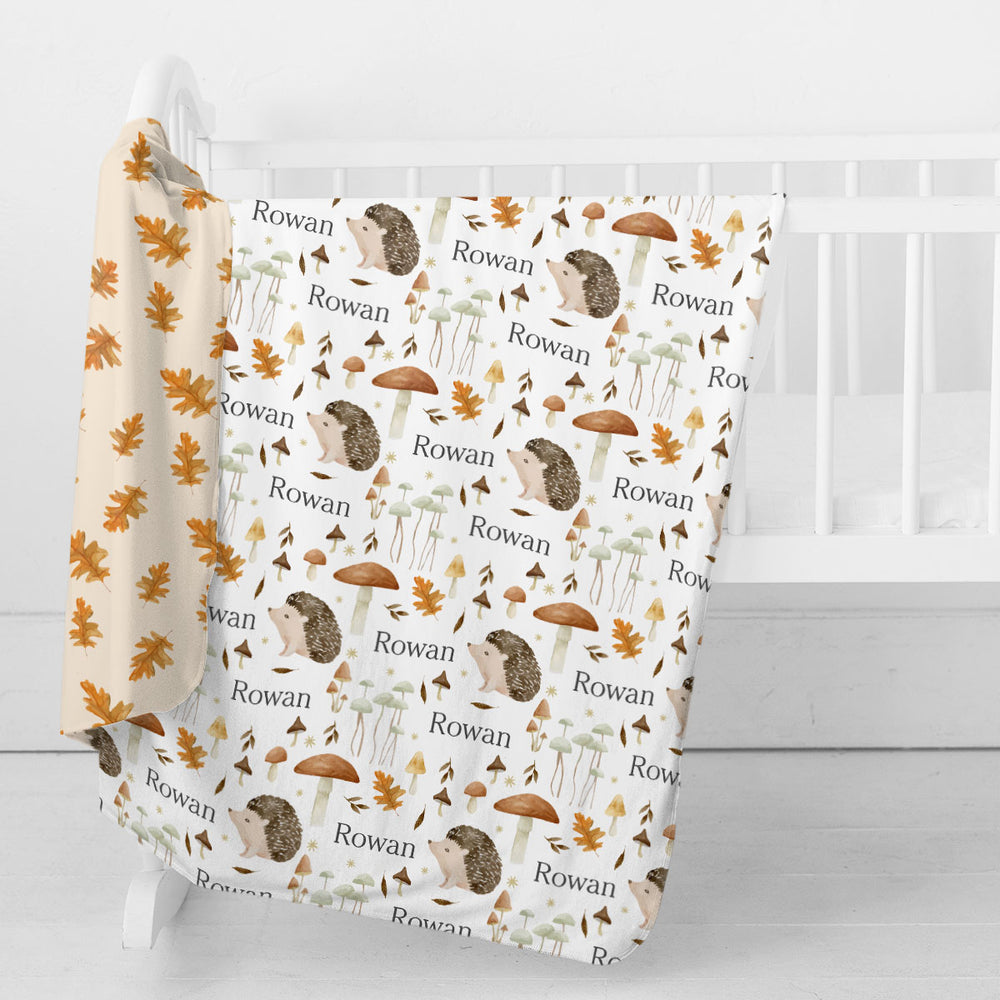 Personalized Swaddle Blanket | Hedgehog Forest