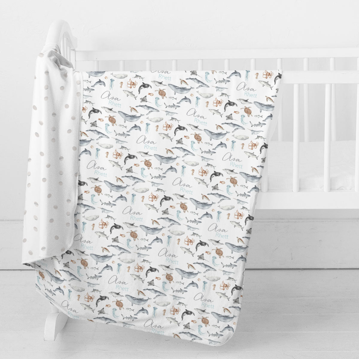 Personalized Swaddle Blanket |  Ocean Explorer