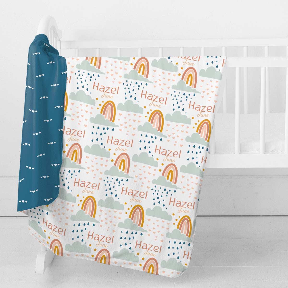 Personalized Swaddle Blanket | Rainbow Wishes