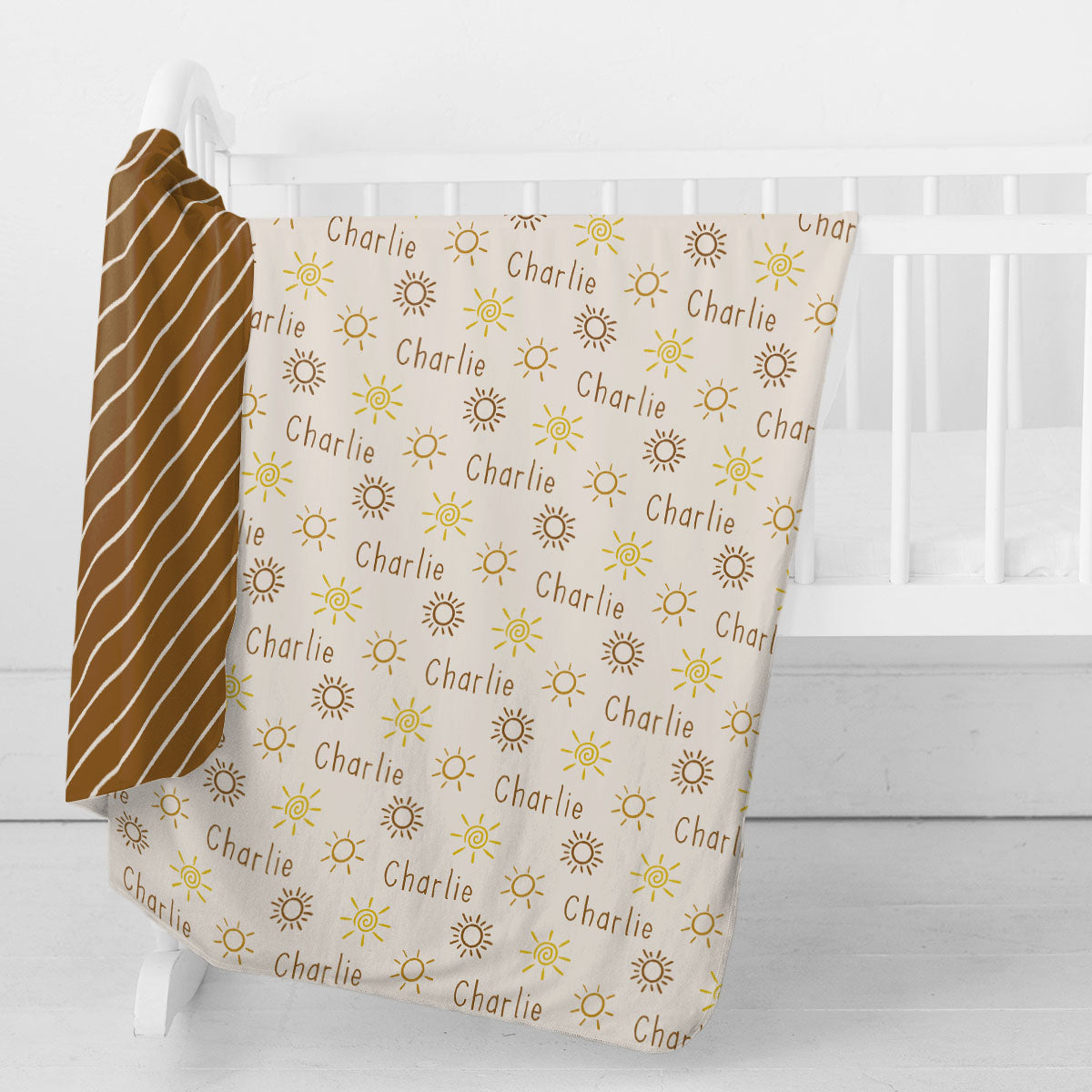 Personalized Swaddle Blanket | Rustic Sunshine