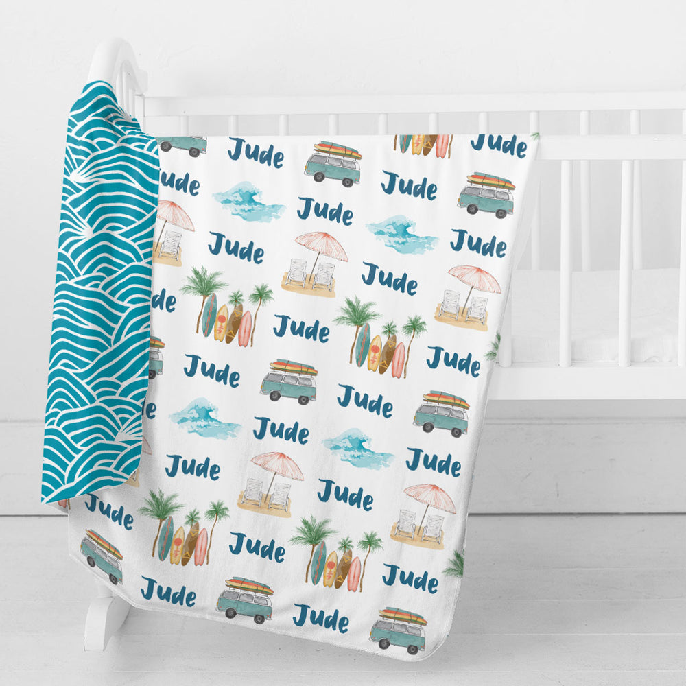 Personalized Swaddle Blanket | Wave Rider