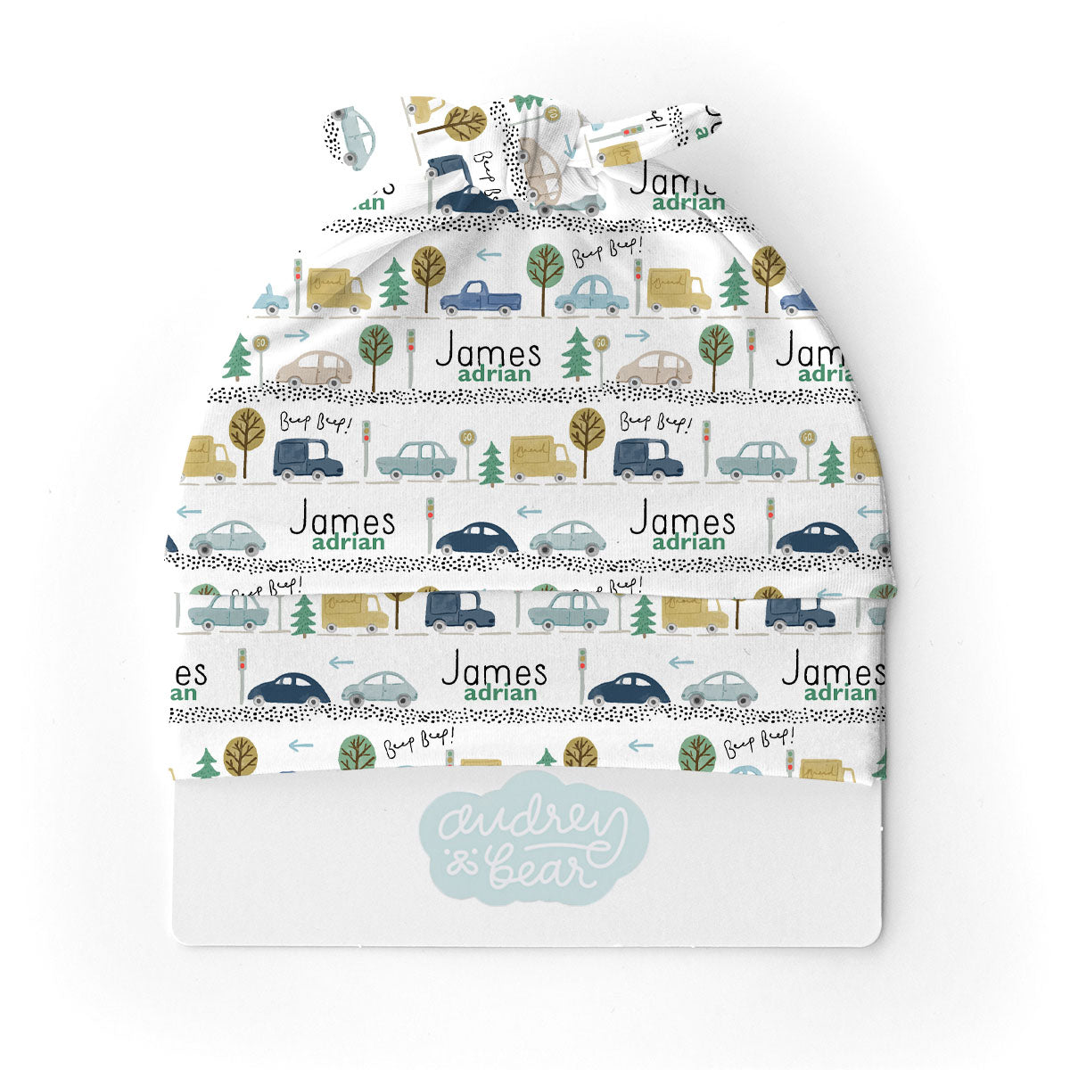 Personalized Swaddle & Hat Set | City Slicker