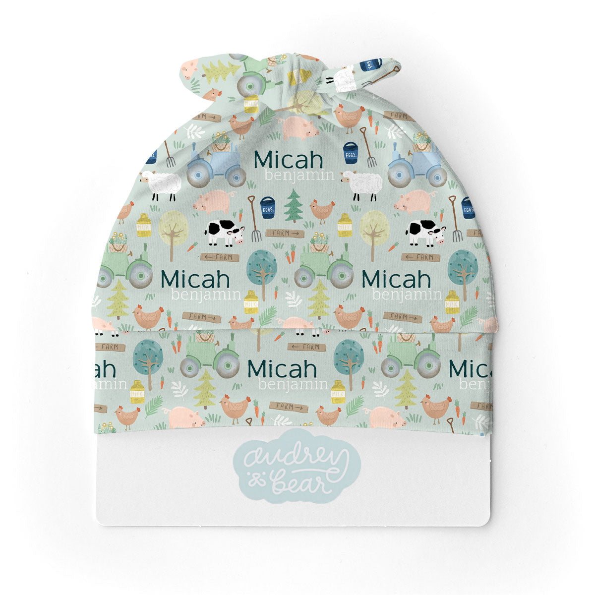 Personalized Swaddle & Hat Set | Farmyard