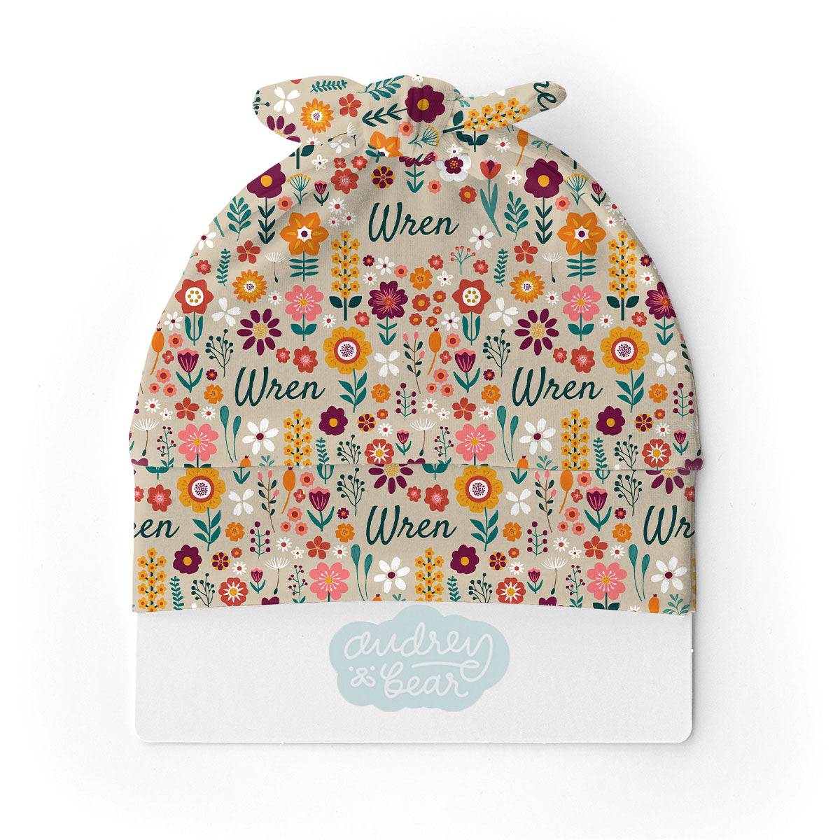 Personalized Swaddle & Hat Set | Folksy Floral