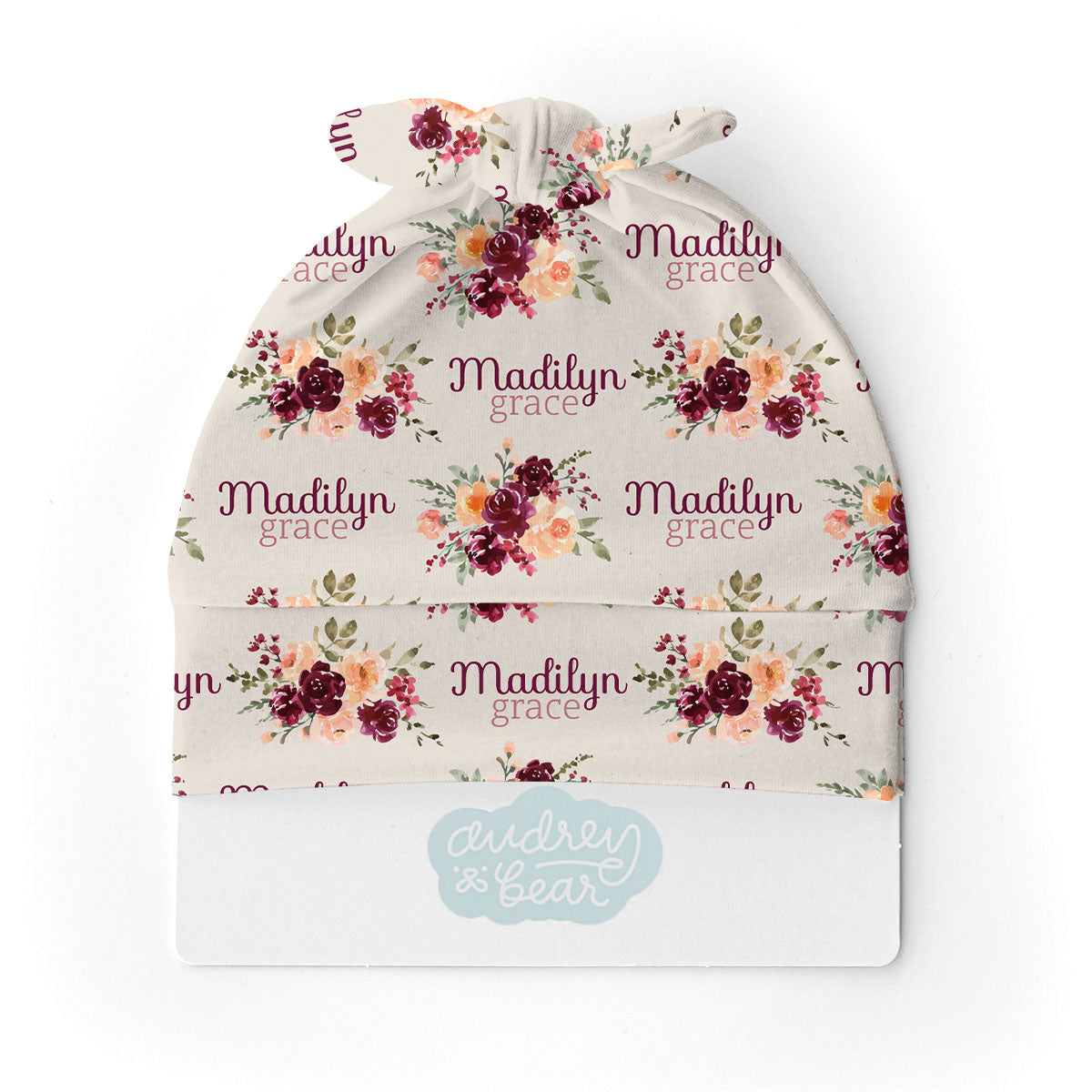 Personalized Swaddle & Hat Set | Harvest Floral