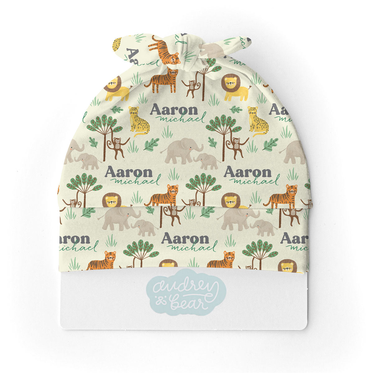 Personalized Swaddle & Hat Set | Jungle Safari