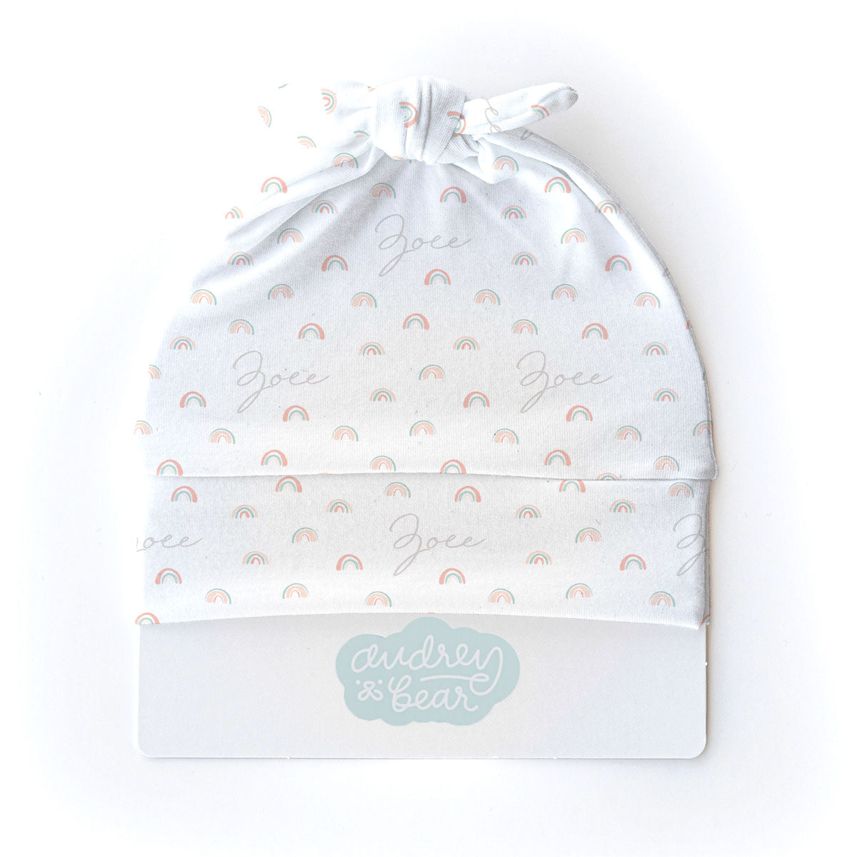 Personalized  Swaddle & Hat Set | Pastel Rainbows