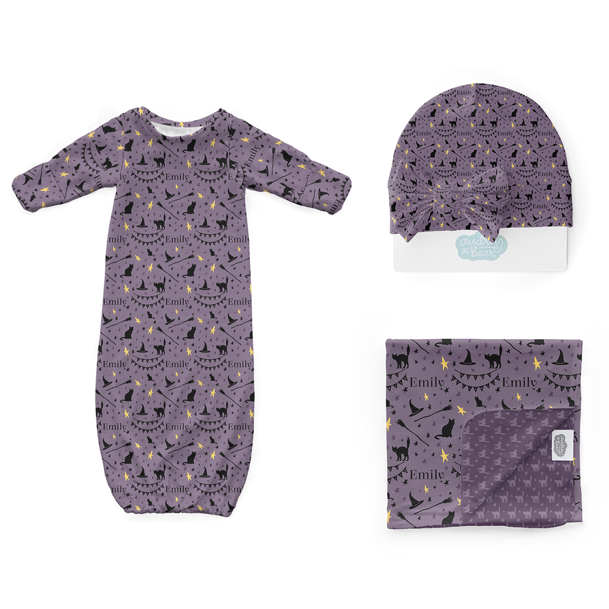Personalized Newborn Bundle | Witches Cat
