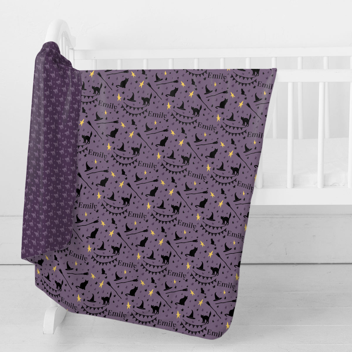 Personalized Swaddle Blanket | Witches Cat
