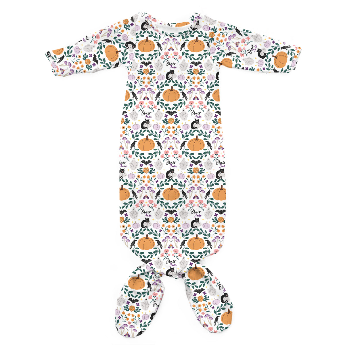 Personalized Newborn Gown | Witchy Wildflowers