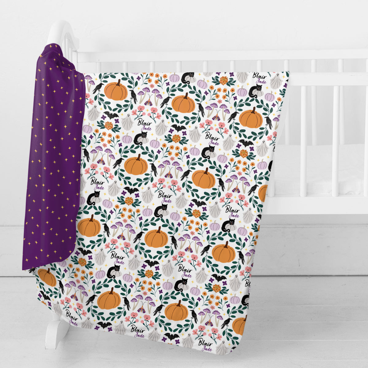 Personalized Swaddle Blanket | Witchy Wildflowers