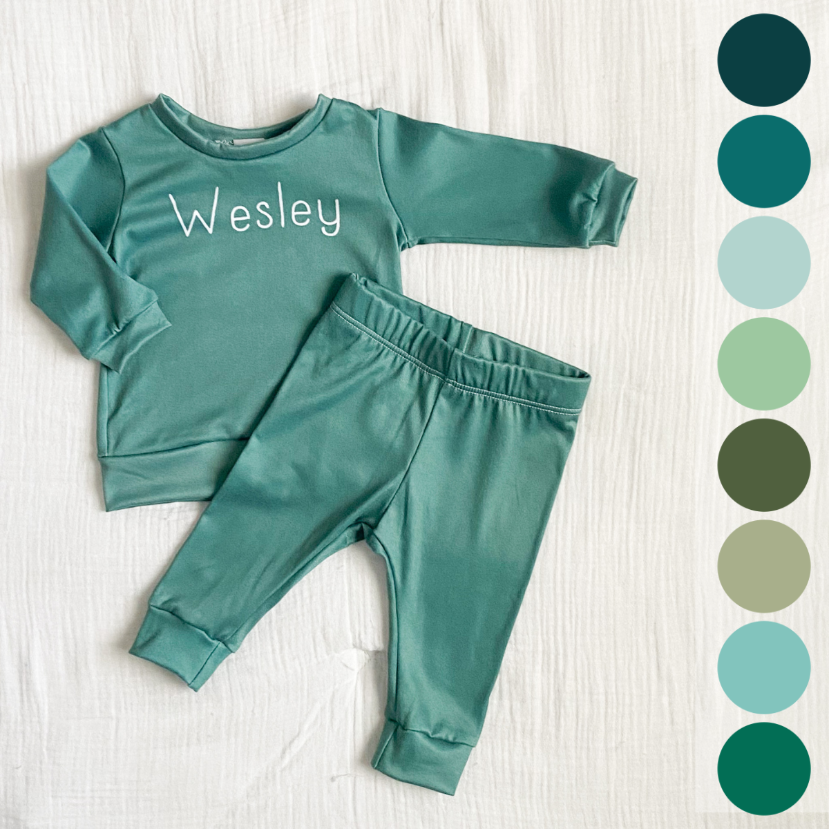 Personalized Cloudwear {Baby Loungewear} | Greens