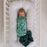 Personalized Swaddle Blanket | Frogs Snails & Puppy Dog Tails
