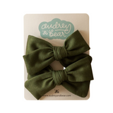 Everyday Bow Clips | Forest Green