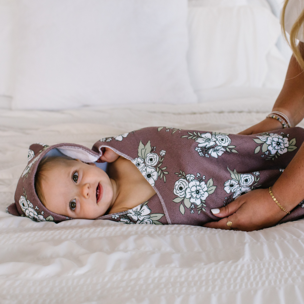 Personalized  Hooded Baby Towels | Fall Floral