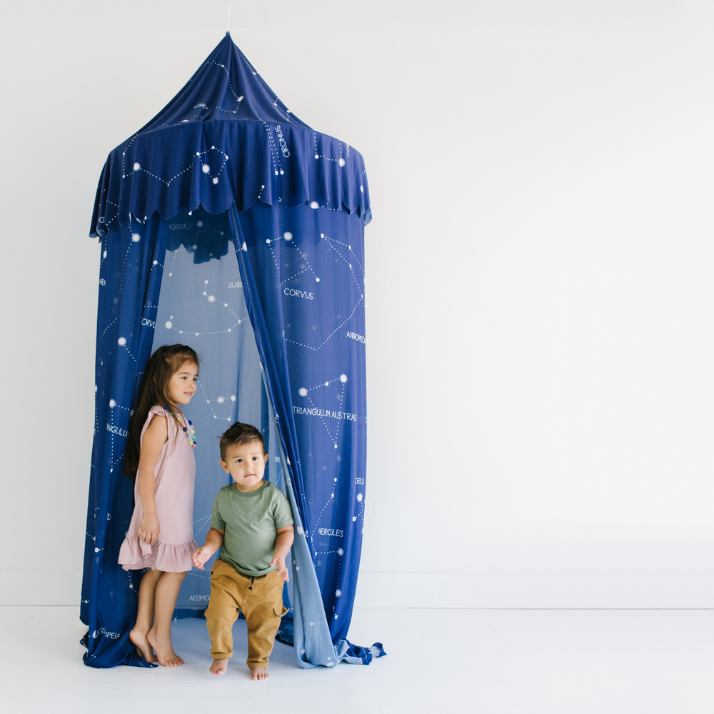 Custom Hanging Canopy Tent + Oversized Floor Pillow | Captivating Constellations
