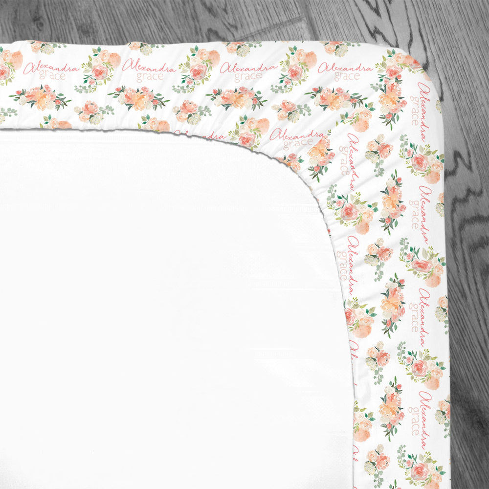 Personalized Crib Sheet | Springtime Floral