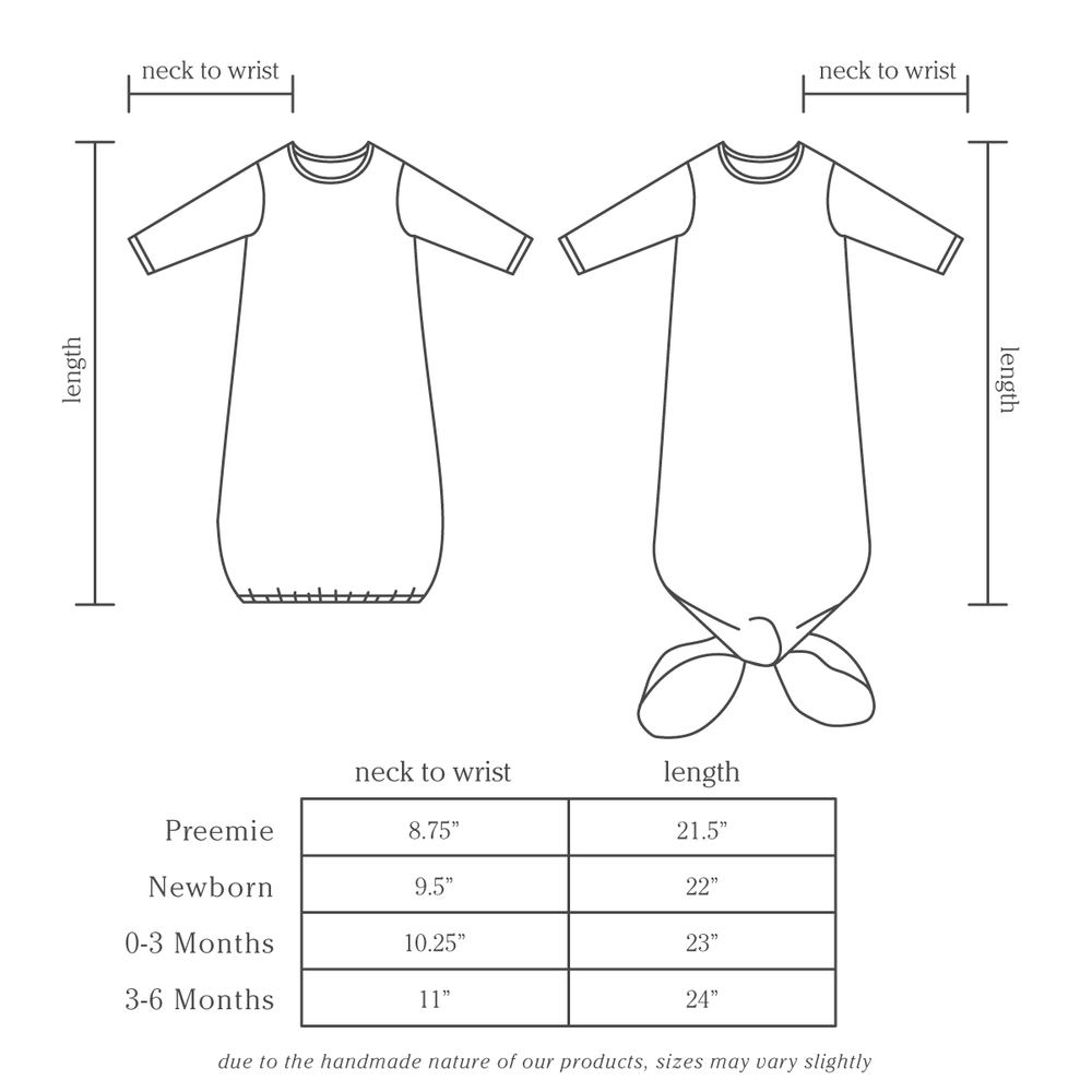Personalized Newborn Gown | Baby Bear Meadow