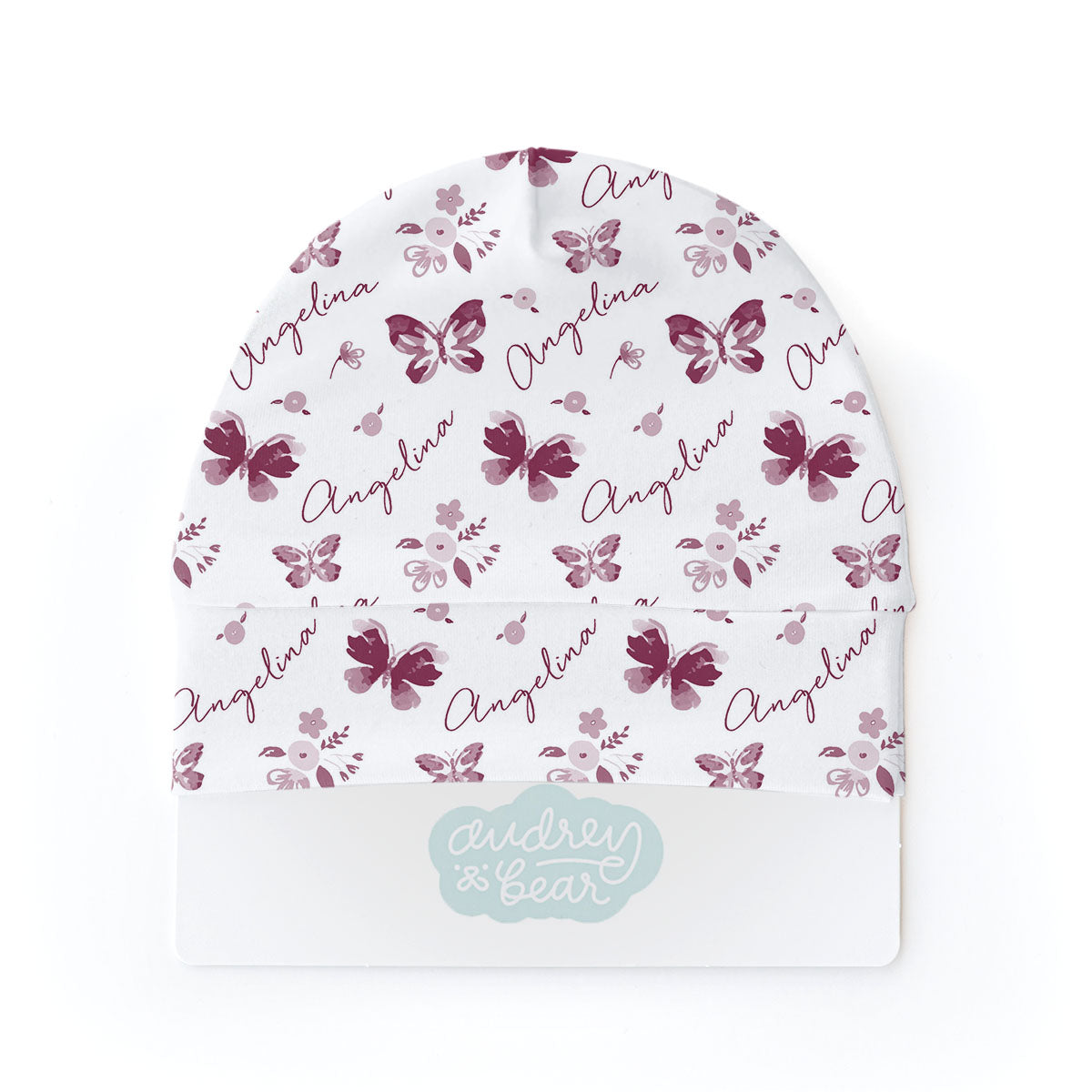 Personalized  Swaddle & Hat Set | Summer Butterfly