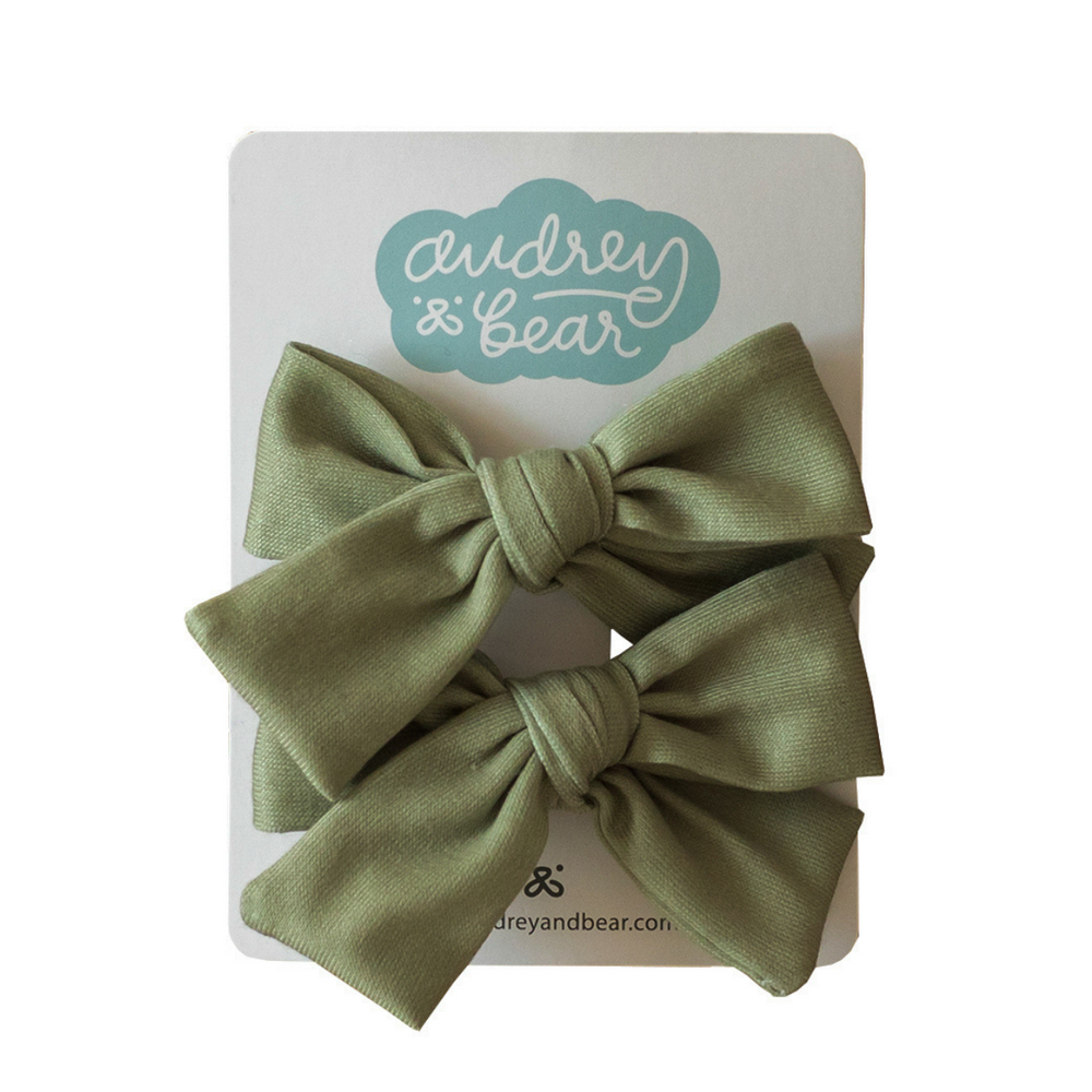 Everyday Bow Clips | Light Olive