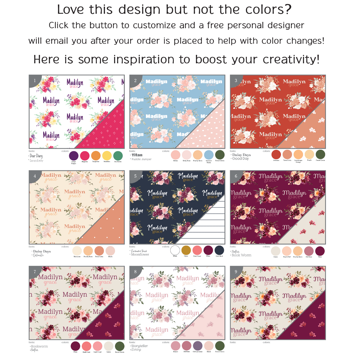 Personalized Pillow Case | Harvest Floral