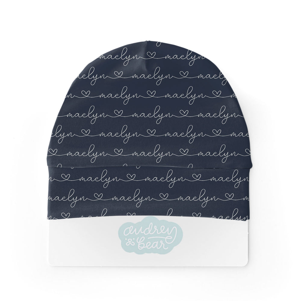Personalized  Swaddle & Hat Set | Blueberry Blossoms