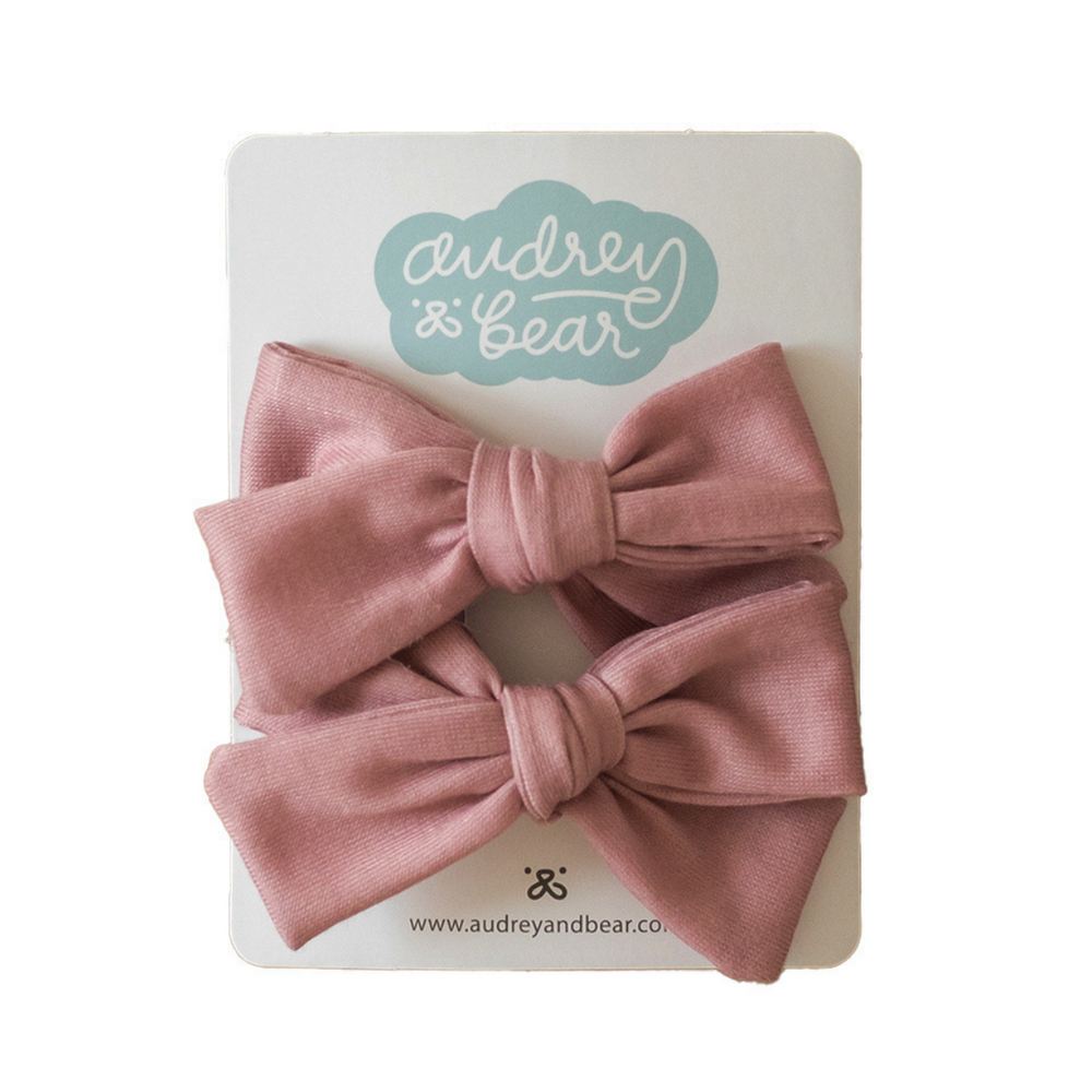 Everyday Bow Clips | Old Rose