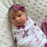 Personalized Swaddle Blanket | Summer Butterfly