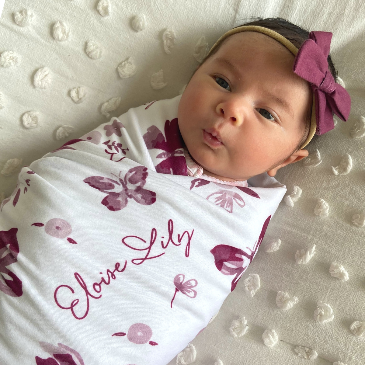 Personalized Swaddle Blanket | Summer Butterfly
