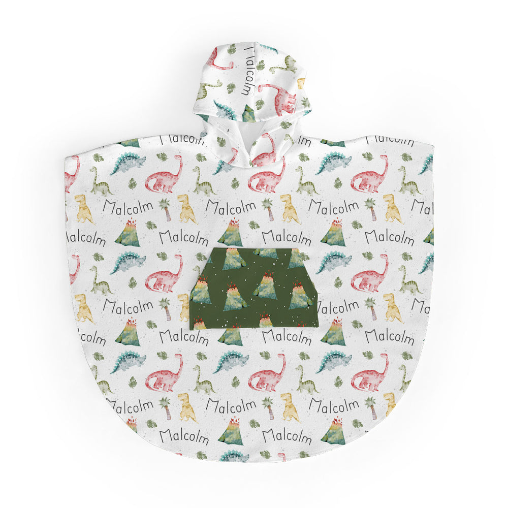 Personalized  Hooded Poncho Towel | Dinosaur Dreams
