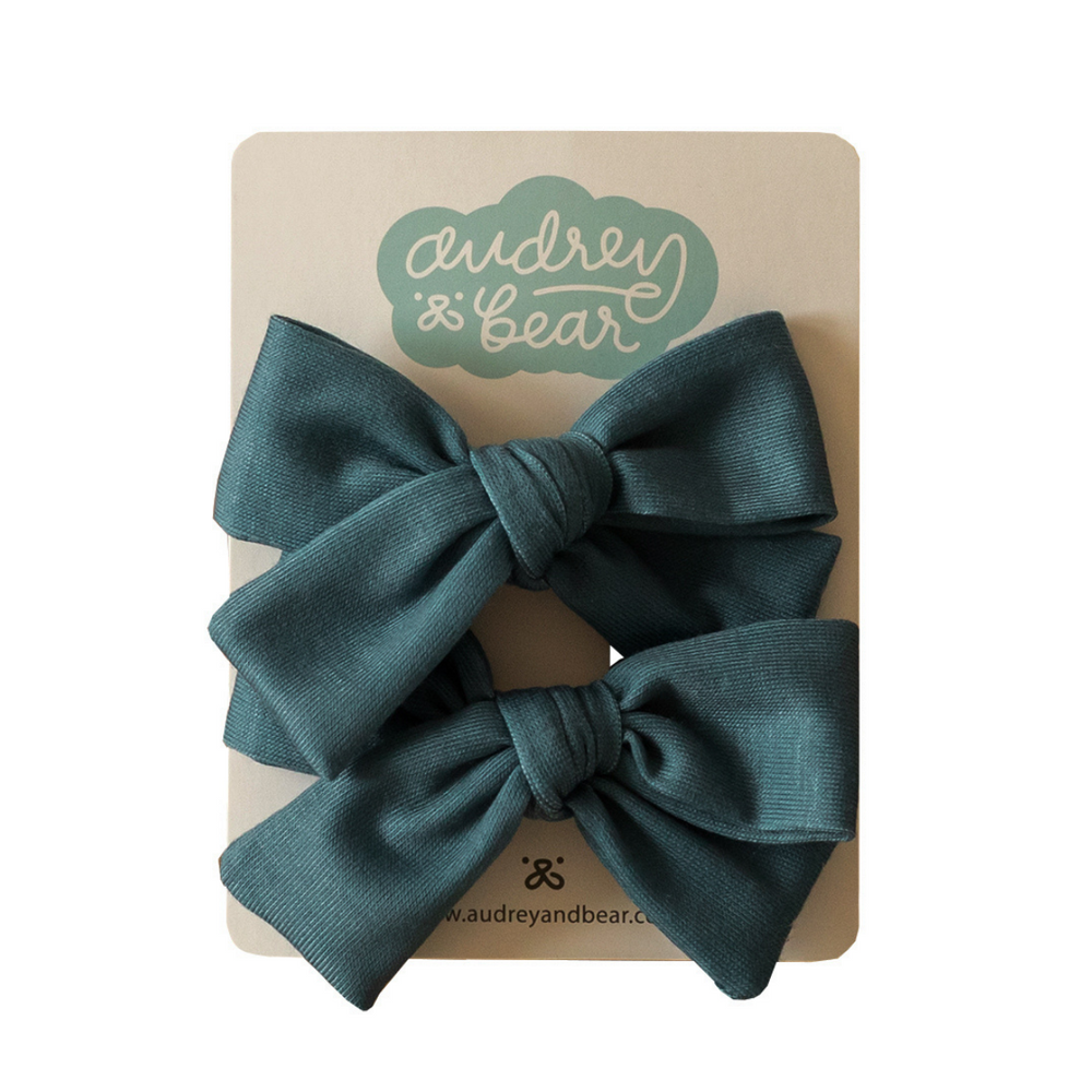 Everyday Bow Clips | Peacock Blue