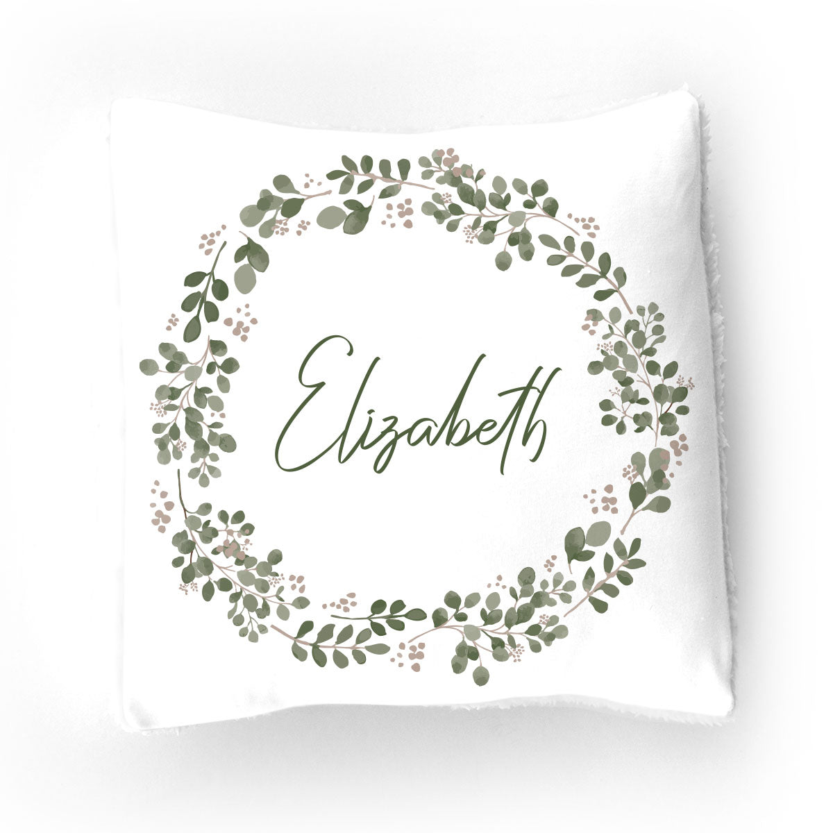 Stretchy Knit/Sherpa Throw Pillow | Farmhouse Greenery