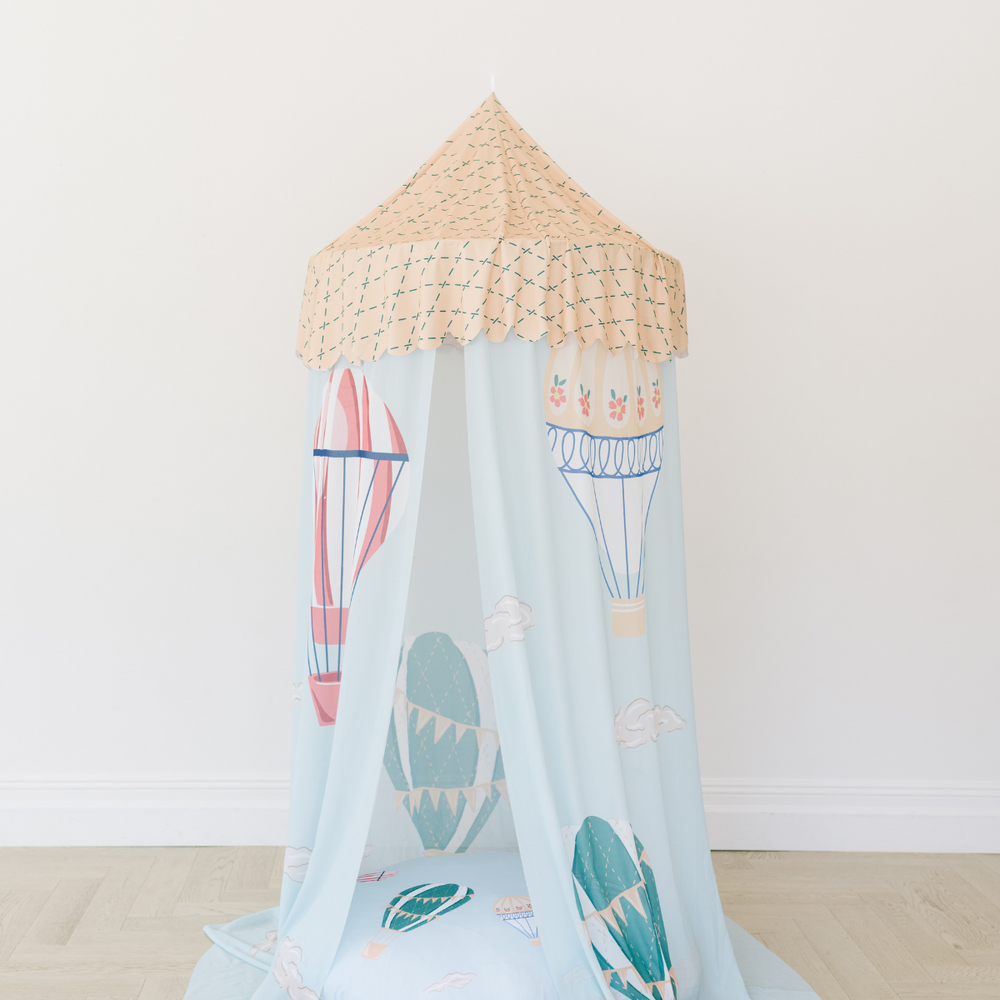 Custom Hanging Canopy Tent + Oversized Floor Pillow | Time Flies