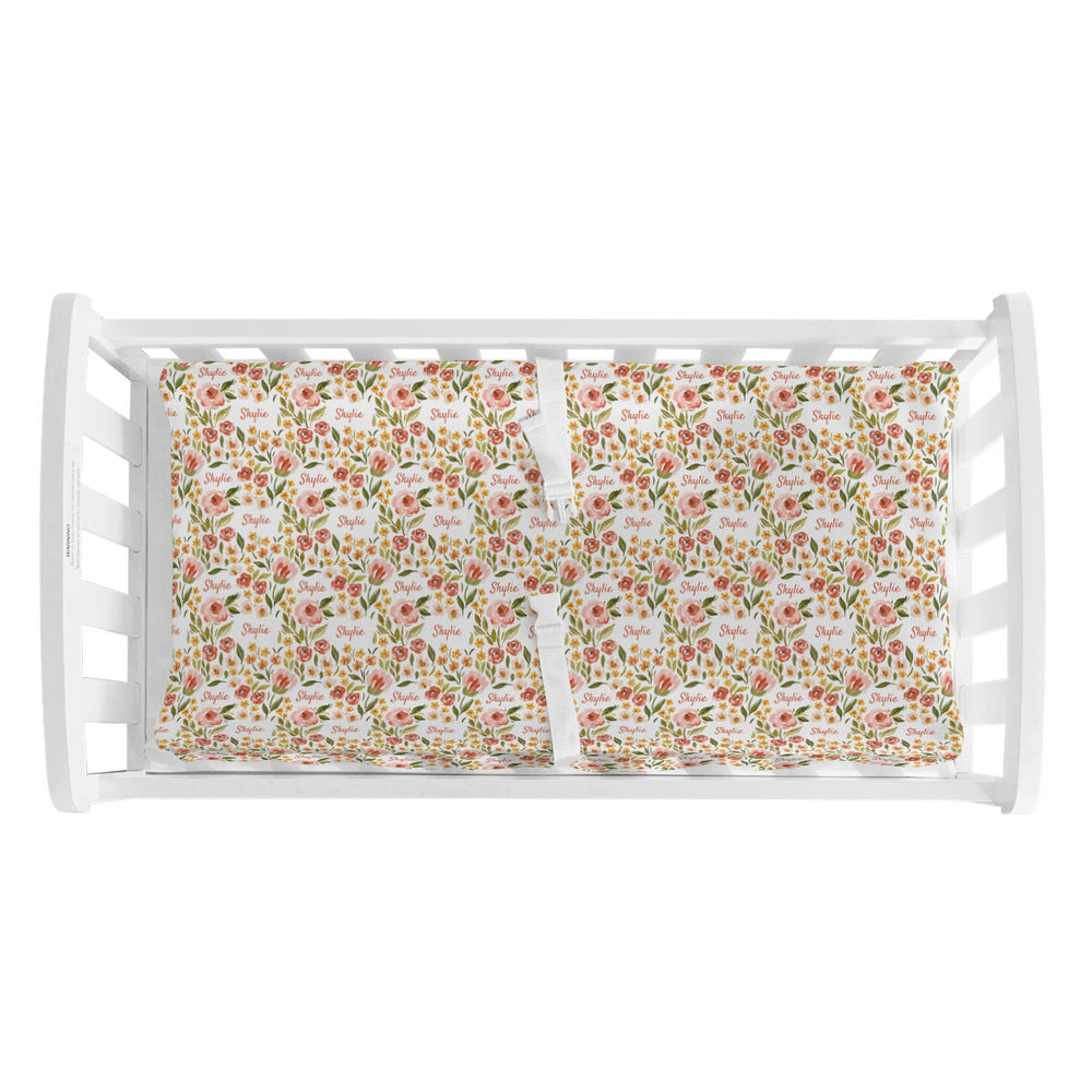 Personalized Changing Pad Cover | Spring Tulip
