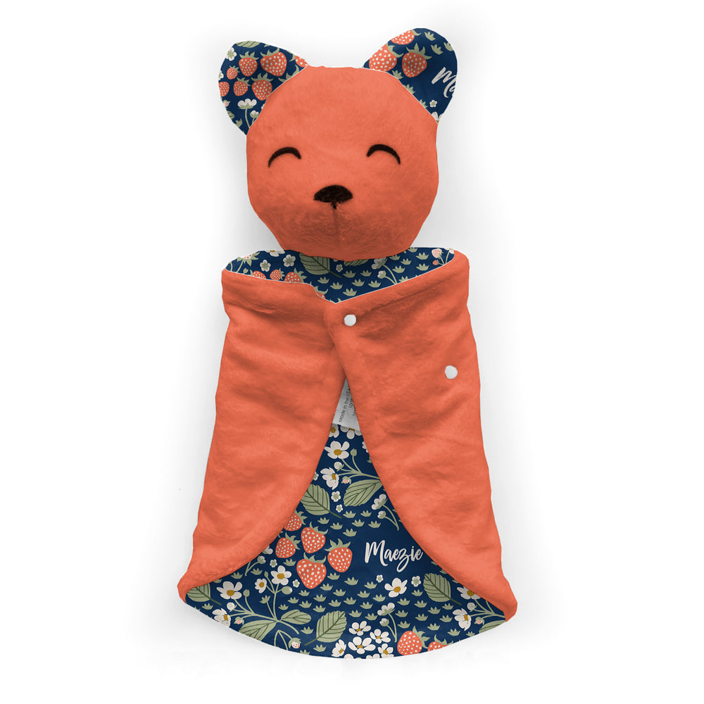Personalized Bear Lovey | Strawberry Floral