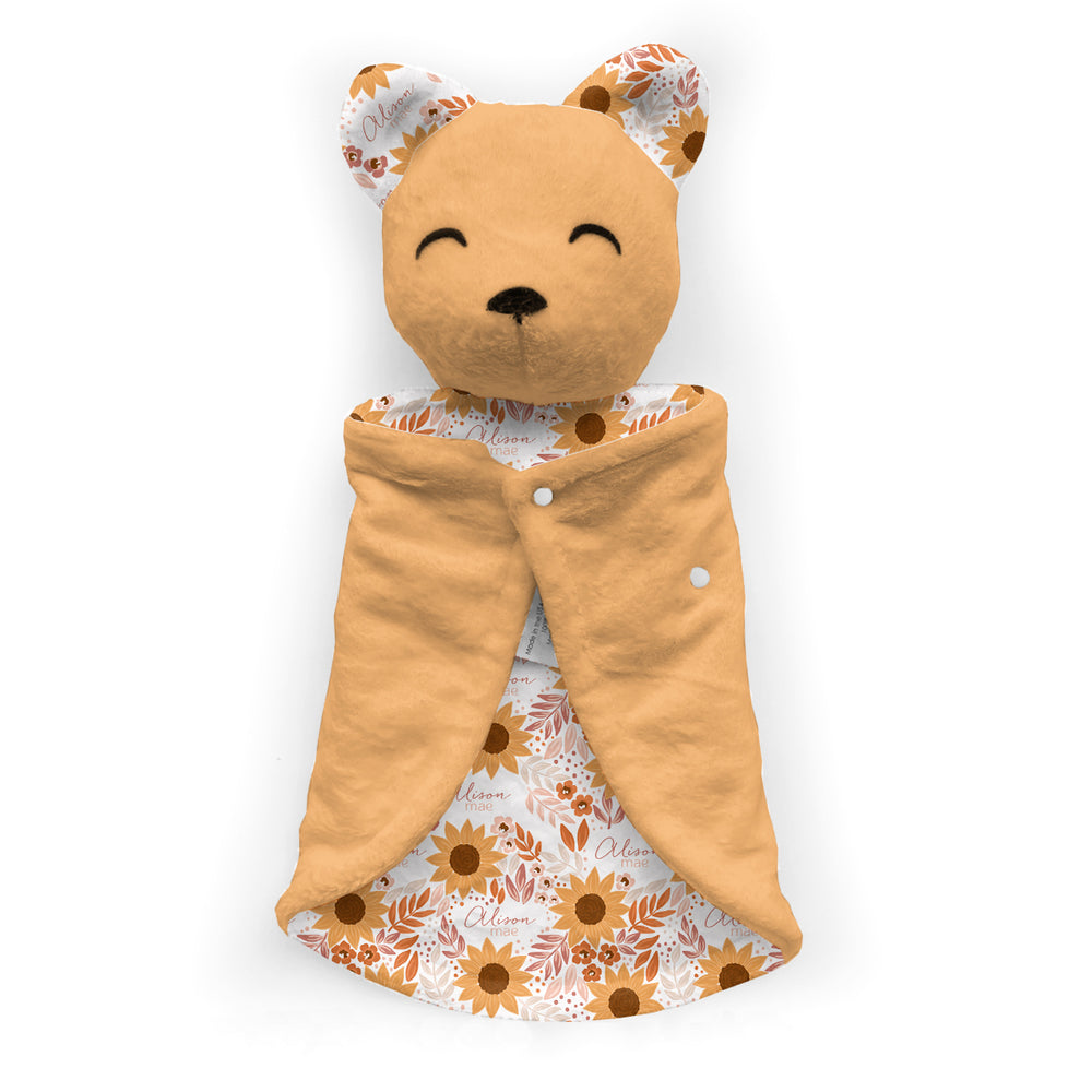 Personalized Bear Lovey | Summer Sunflower